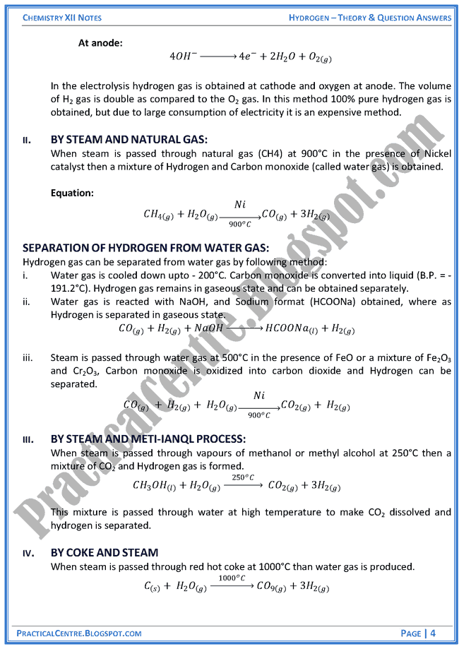 hydrogen-theory-and-question-answers-chemistry-12th