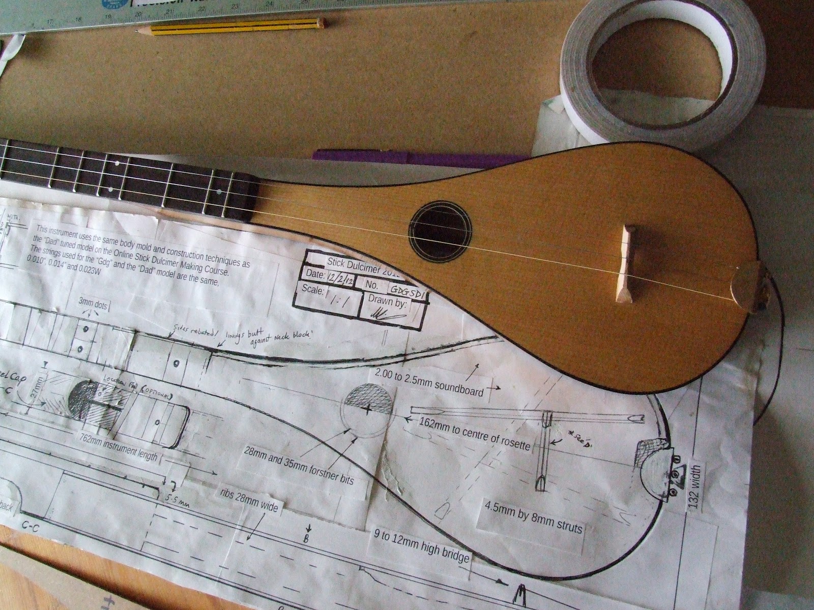 Michael J King, Luthier Gdg Stick Dulcimer plans
