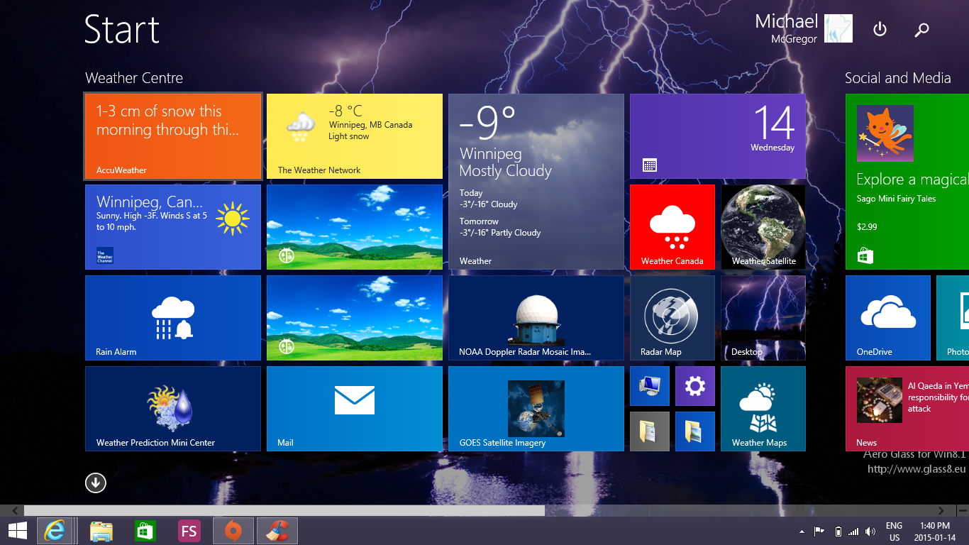 My windows 8.1 OS, a storm chasers dream come true!1366 x 768