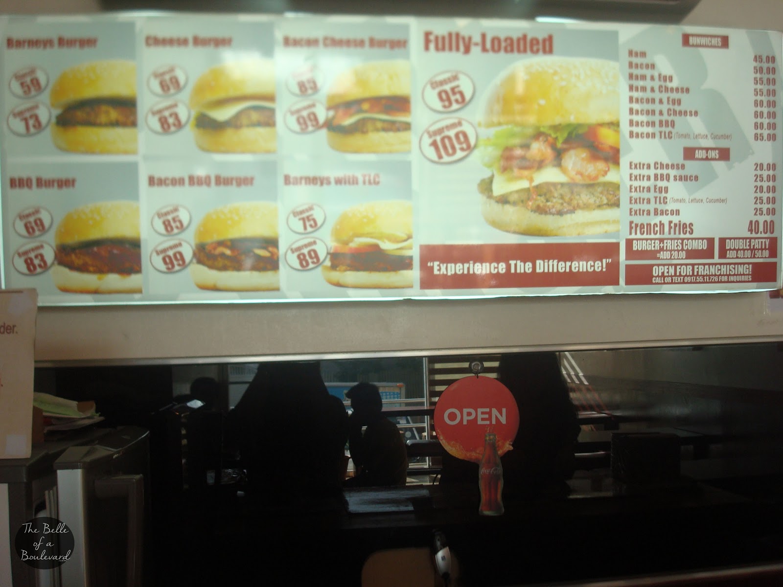 Barneys Burger Marikina City Menu