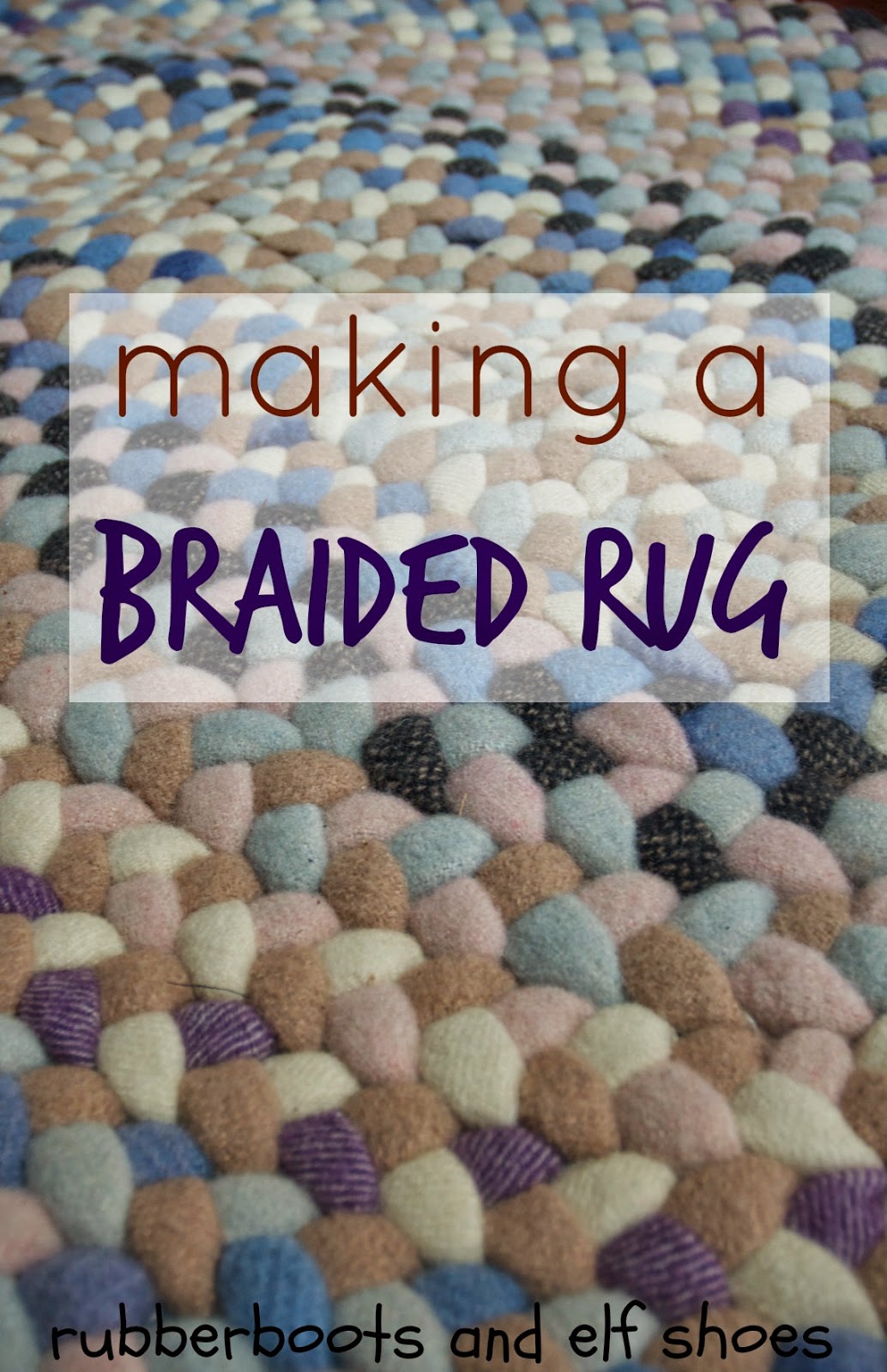 a braided rug for a cosy corner rubber boots and elf shoes
