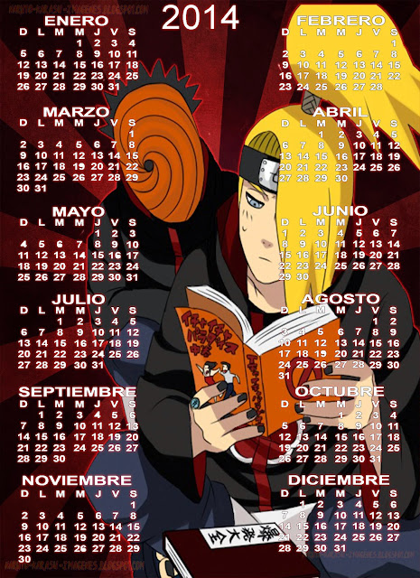 calendario 2014 naruto