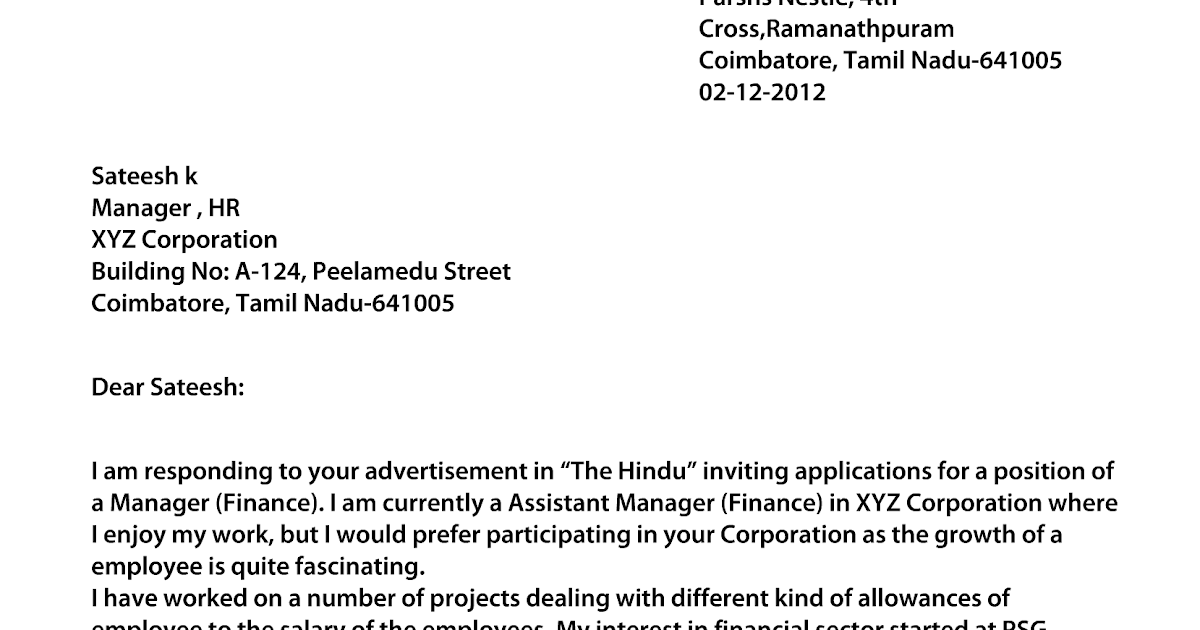 How to write an application letter picture