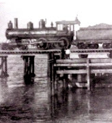 Beaufort's first train backing into town