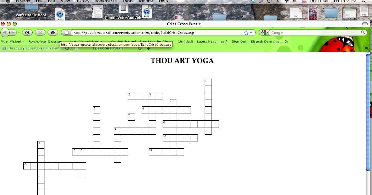 Now is Wow Too Thou Art Yoga crossword