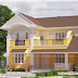 Beautiful yellow color villa elevation in 2350 square feet