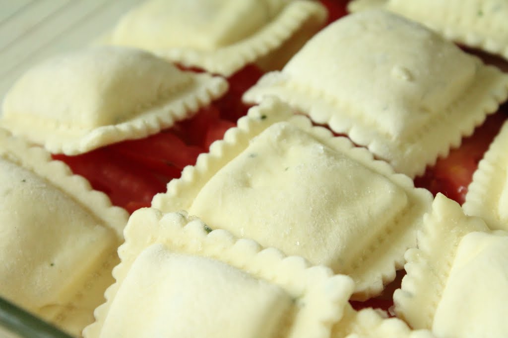 Rindy Mae Baked Ravioli In Pesto Cream Sauce