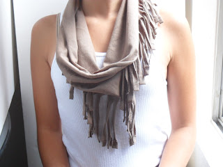 DIY Fringe Scarf from a T-Shirt