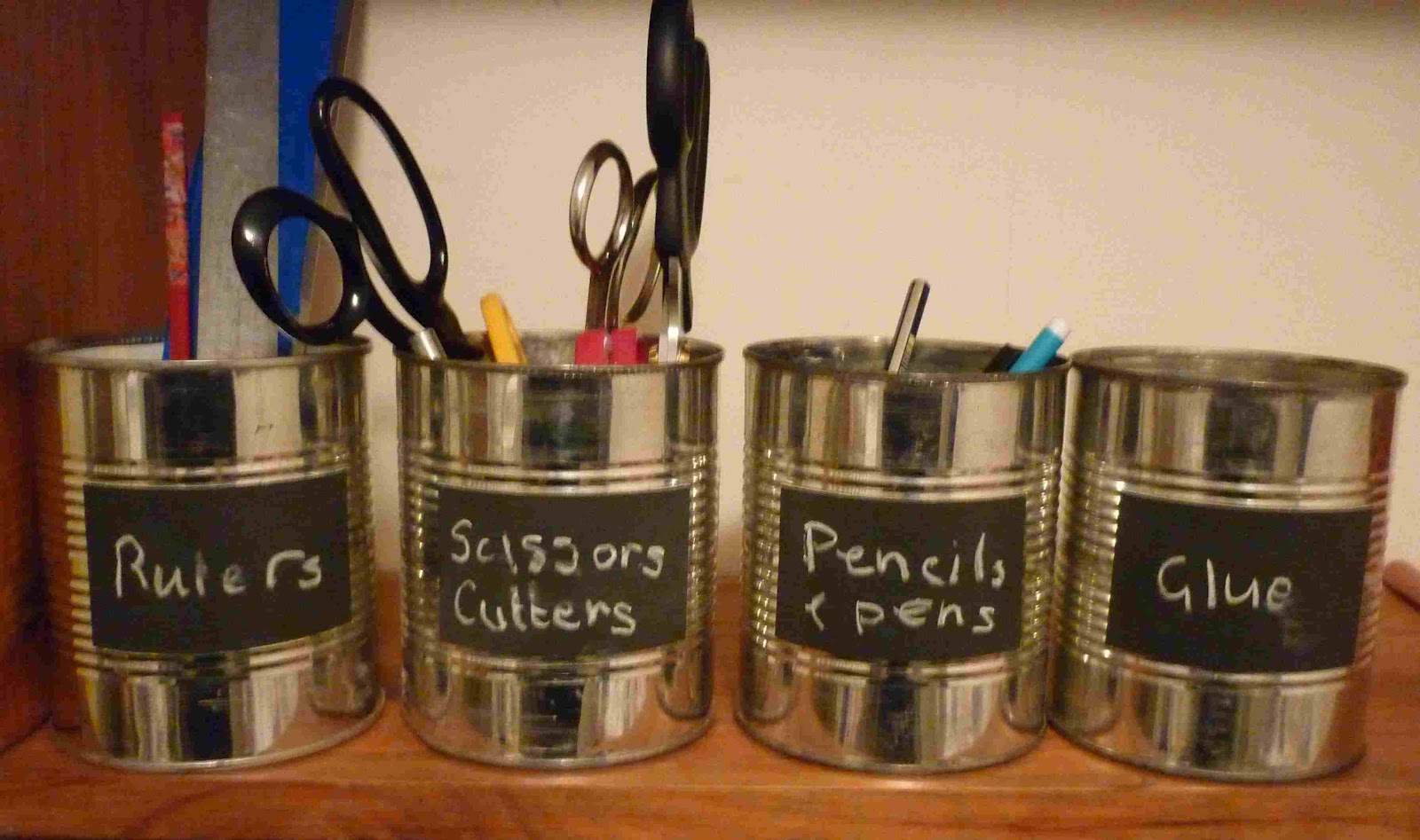 Simpleliving Recycled Tins With Blackboard Labels.