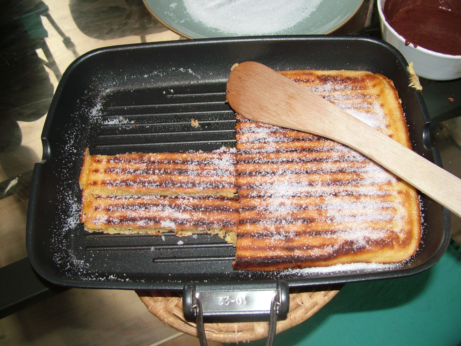 Kooky Girl Blog Griddle Pan Waffles with Chocolate Sauce