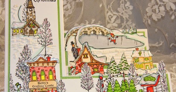 Splitcoaststampers christmas cards DRS Designs Rubber Stamps: Christmas Village Step Card