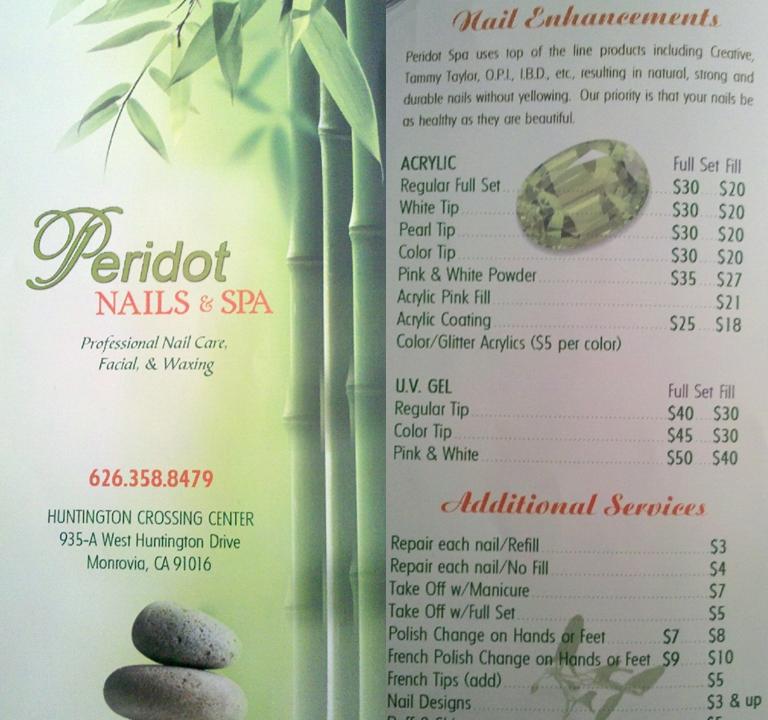 salon nail sample services menu offered monrovia hours monday
