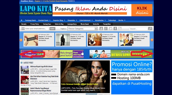 Membuat Iklan Di Kiri Kanan Blog Dengan Tombol Close