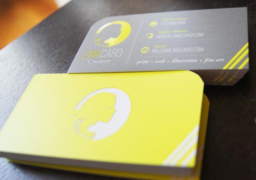 neon business card design