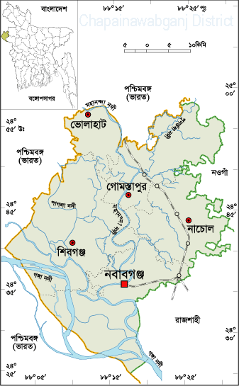 atlas of Chapainawabganj, Bangladesh Chapai Nawabganj District Map, Bangladesh