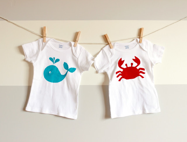 Little stenciled t-shirts