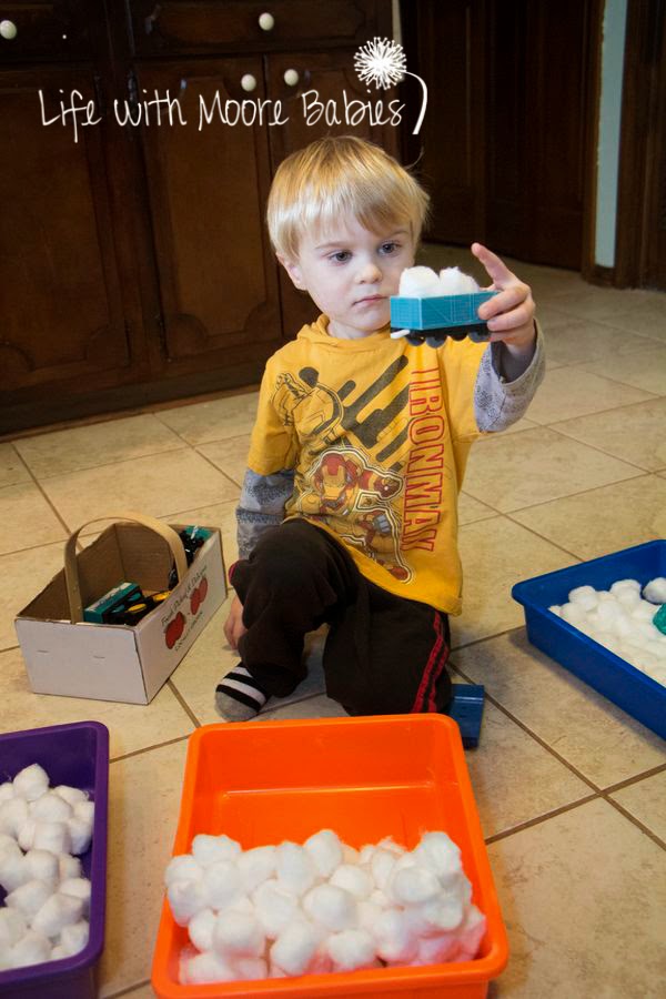 Cotton Ball Sensory Challenge Life with Moore Babies