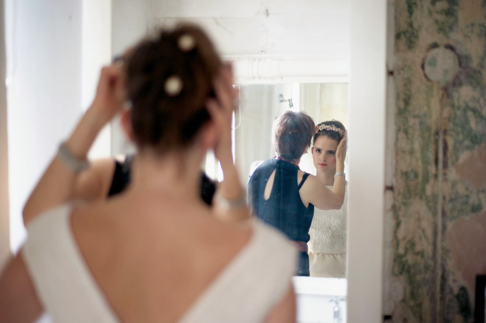 Helena, in her studio at Heavenly Vintage Brides