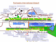Companhias aéreas comerciais conectam Fairbanks para o resto do Alasca, . (fairbanks international airport map)