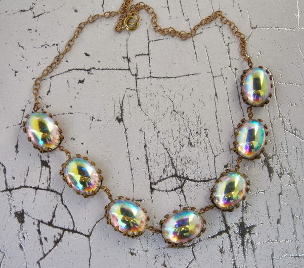  Aurora Borealis Peacock Necklace