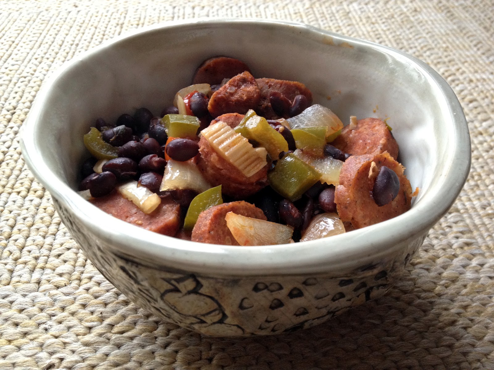 letter blocks say what? Recipe of the Week Slow Cooker Creole Black Beans and Sausage