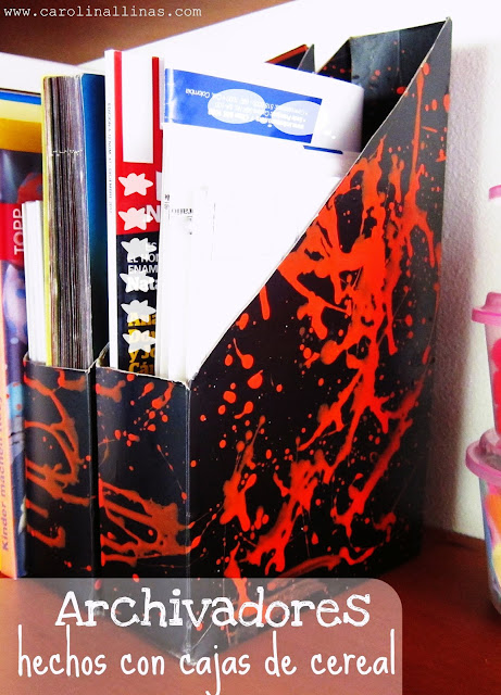 #Artividades : Archivadores hechos con cajas de cereal