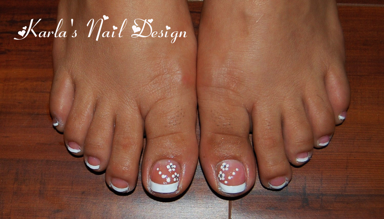 French Tip Toes With Design - Pretty Pedicures Toe Nail Art French Tip...