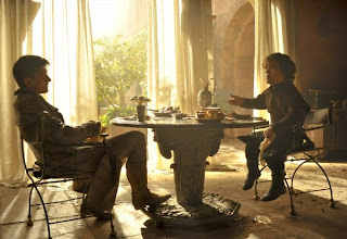 Peter Dinklage and Nikolaj Coster Walday in Game of Thrones Season 4