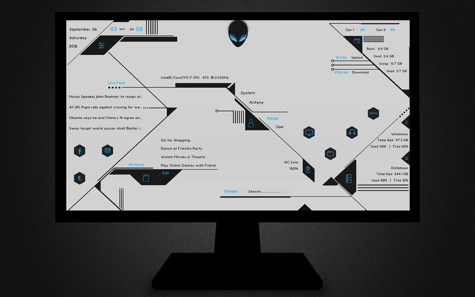 rainmeter lain skin rainmeter lain skin