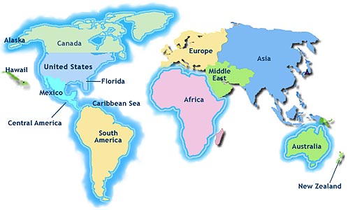 Carte du Monde Departement Tourisme Région Pays