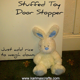 stuffed soft toy door stopper upcycle
