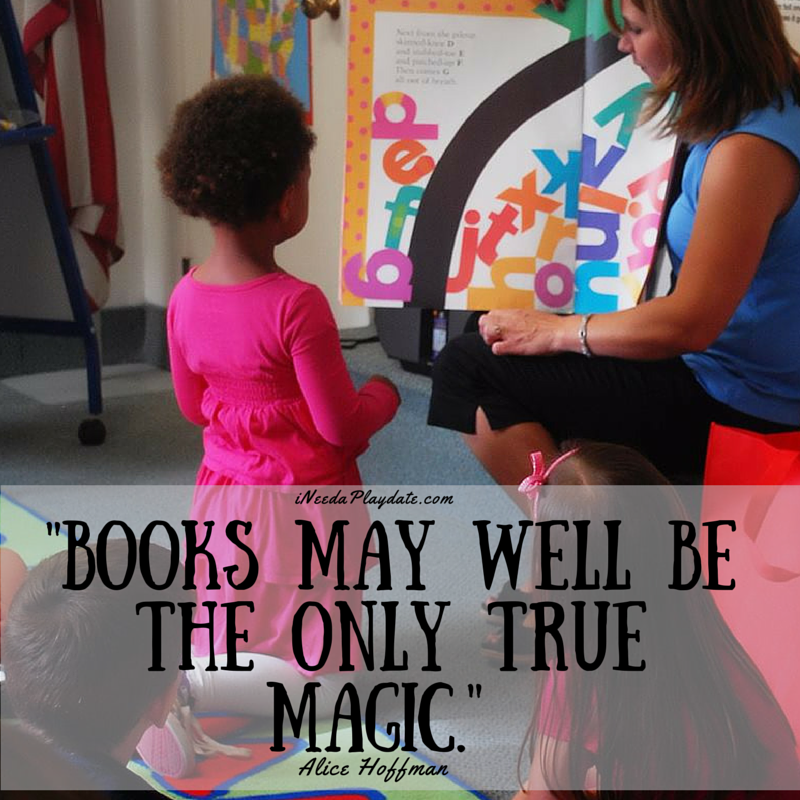 "Books may well be the only true magic." Alice Hoffman | #AtoZChallenge | iNeedaPlaydate.com