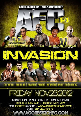 AFC 14 RESULTS: Aggression FC's 'Invasion' - 11/23/12... AFC+14+Invasion