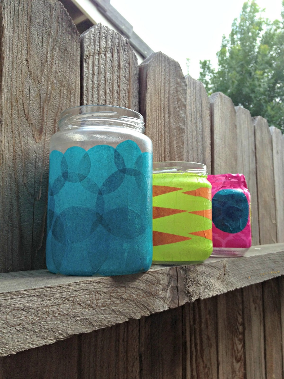 createbellacreate Tissue Paper Glass Jar Luminaries