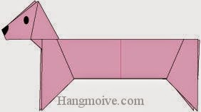 Bước 13: Vẽ mắt, mũi để hoàn thành cách xếp con cho Dachshund bằng giấy theo phong cách origami. Bước 13: Vẽ mắt, mũi để hoàn thành cách xếp con cho Dachshund bằng giấy theo phong cách origami.