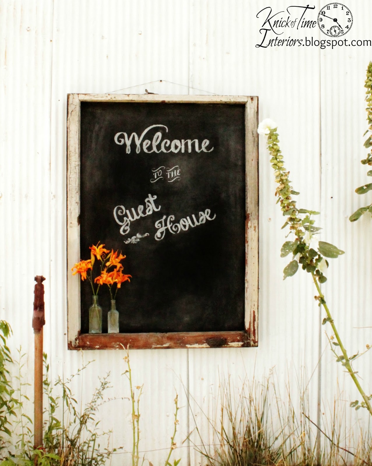 DIY Chalkboard Lettering {Guest House Sign} Knick of Time