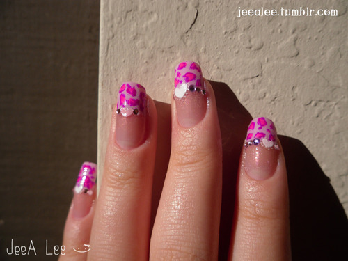 1. Pink and White Ombre Nail Tips with Floral Design - wide 8