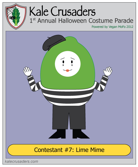 Contestant #7: Lime Mime, Kale Crusaders 1st Annual Halloween Costume Parade, Powered by Vegan MoFo 2012