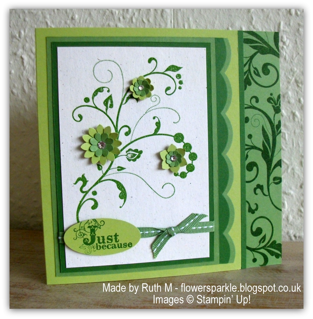 Flower Sparkle Flowering Flourishes Just Because Card & Set Of Note