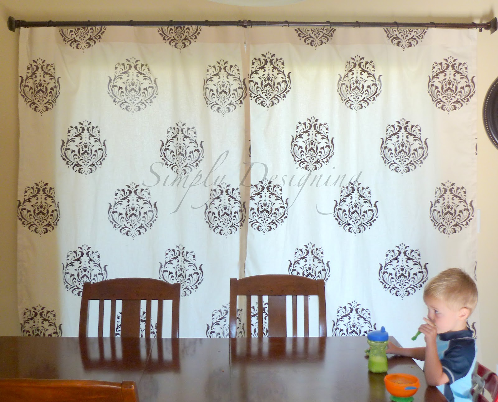 diy stenciled curtains and