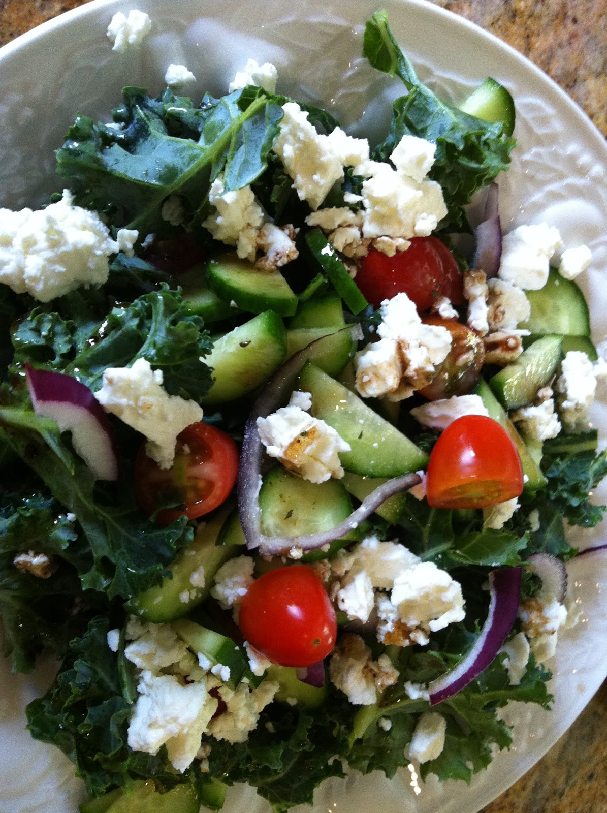 She so hungry... "Greek Style" Kale Salad