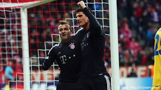 Mario Gomez scored his first goal in the Champions League