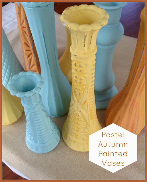 Pastel Autumn Painted Vases | how to simply paint old vases to give them new life!  These are perfect for fall decor! | #diy #craft #homedecor #fall #autumn