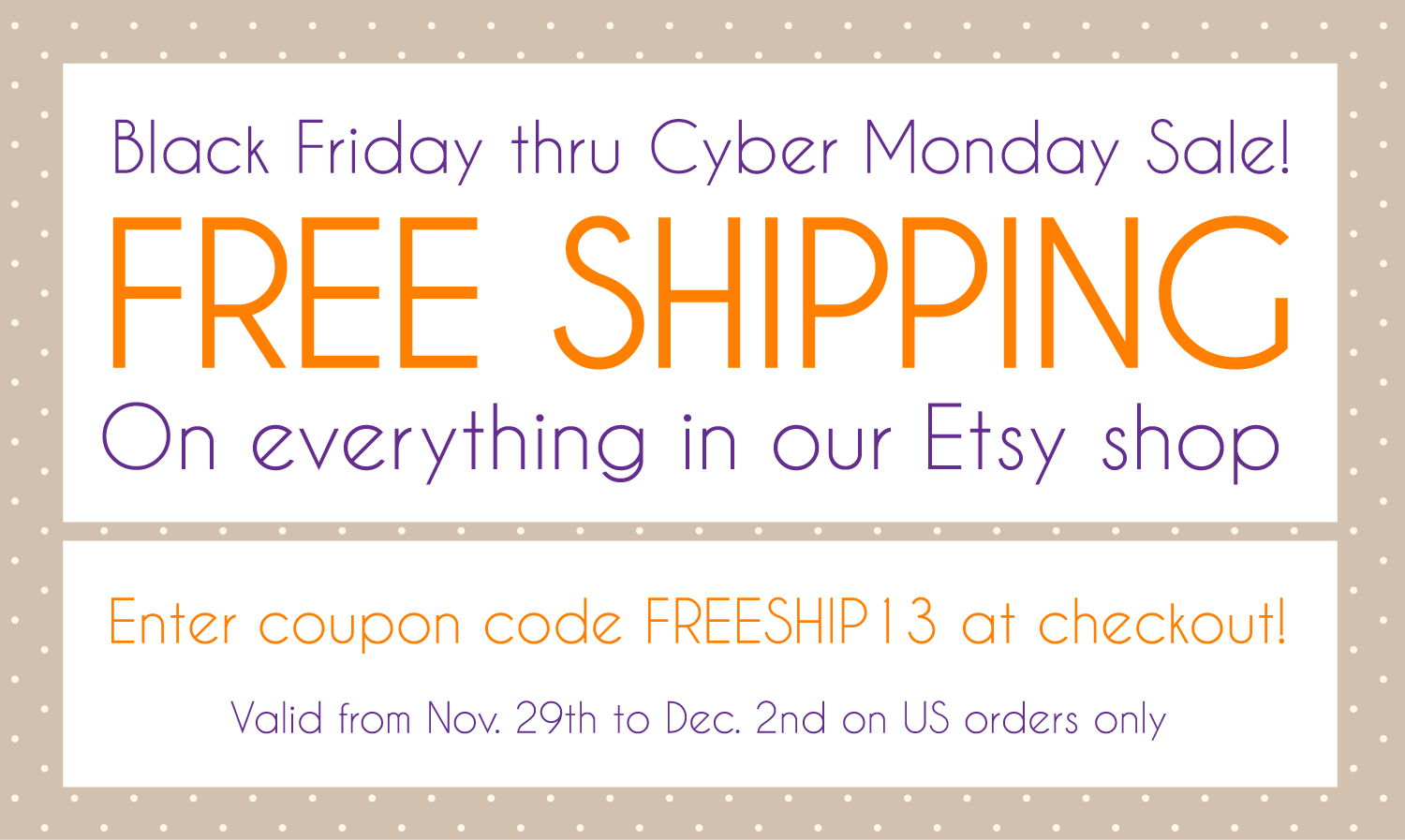 Is there a code for free shipping at Etsy?