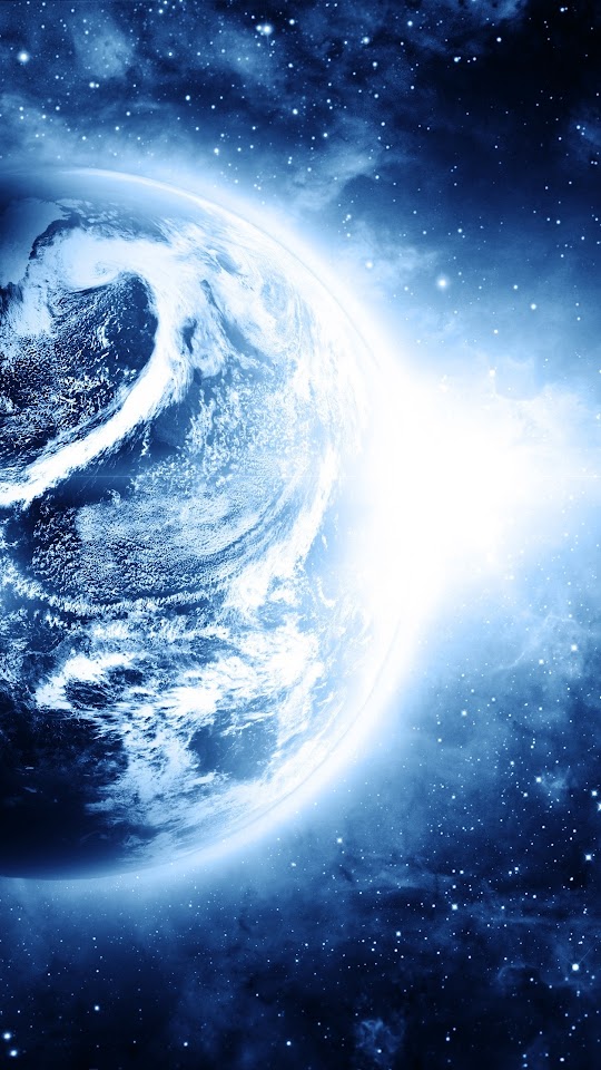 Planet Light Blue Android Wallpaper
