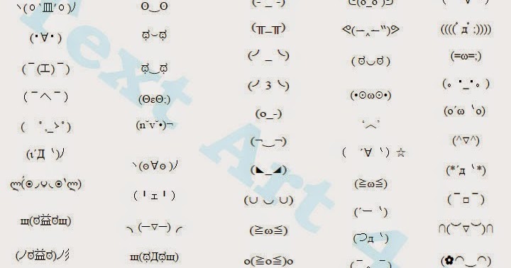 List Of All Kawaii Text Faces For Chat Messages | Cool ASCII Text Art 4 U