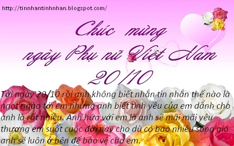 Tải sms 20-10 đẹp nhất ngày phụ Nữ Việt Nam 2015