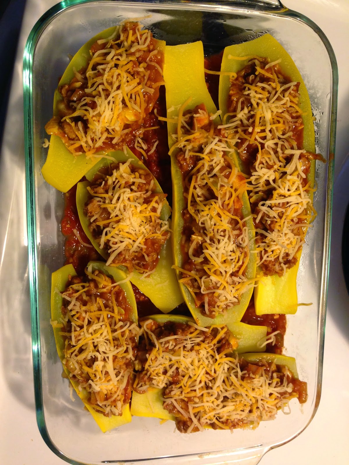 My Journey to Getting Fit Taco Stuffed Summer Squash Boats