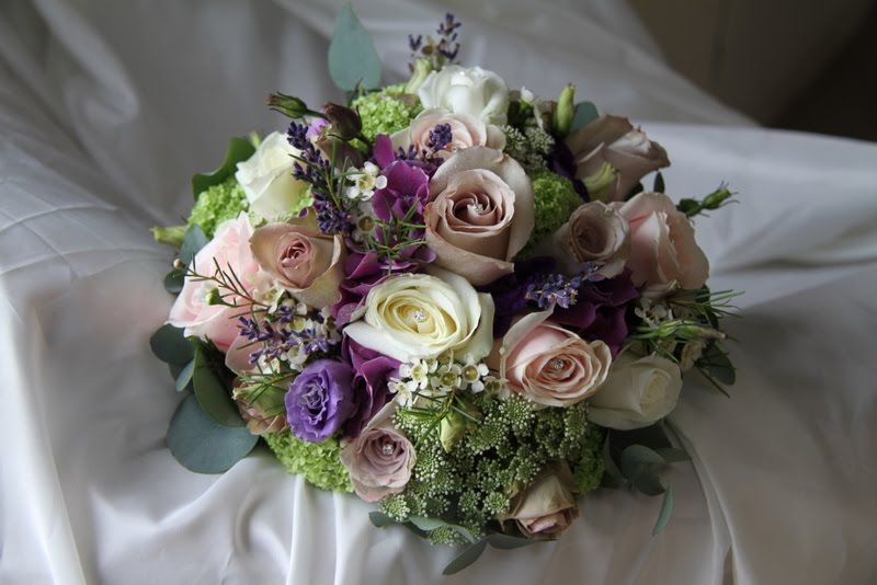 Beautiful vintage wedding bouquet of Avalanche Sweet Avalanche Anemones 