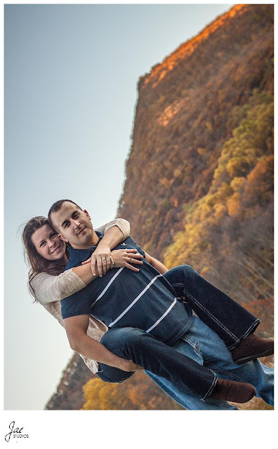 Downtown Lynchburg Rustic Fall Peaks of Otter Engagement